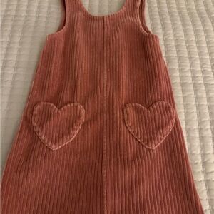 Zara Ribbed Corduroy Jumper Dress in Dusty Rose